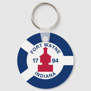 Flag Fort Wayne, Indiana Keychain