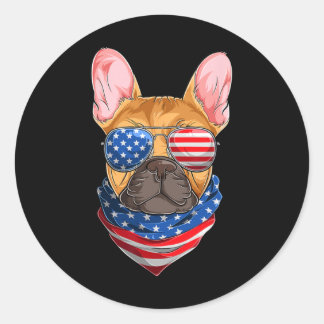 Flag French Bulldog S Classic Round Sticker