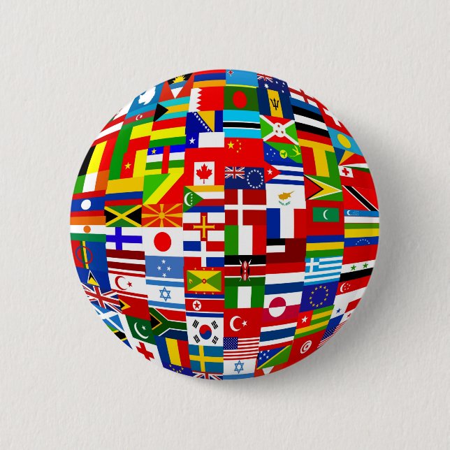 Flag Globe 2 Inch Round Button (Front)