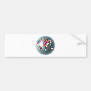 Flag Globe Bumper Sticker
