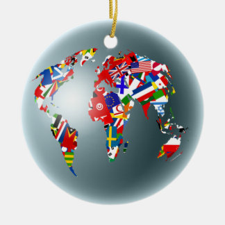 Flag Globe Ceramic Ornament