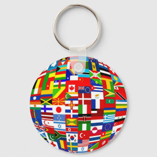 Flag Globe Keychain