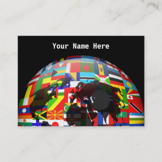 Flag Globe, Your Name Here Business Card