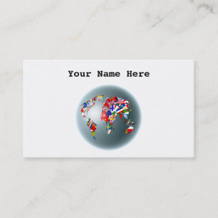 Flag Globe, Your Name Here Business Card
