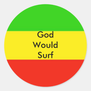 flag, GodWouldSurf Classic Round Sticker