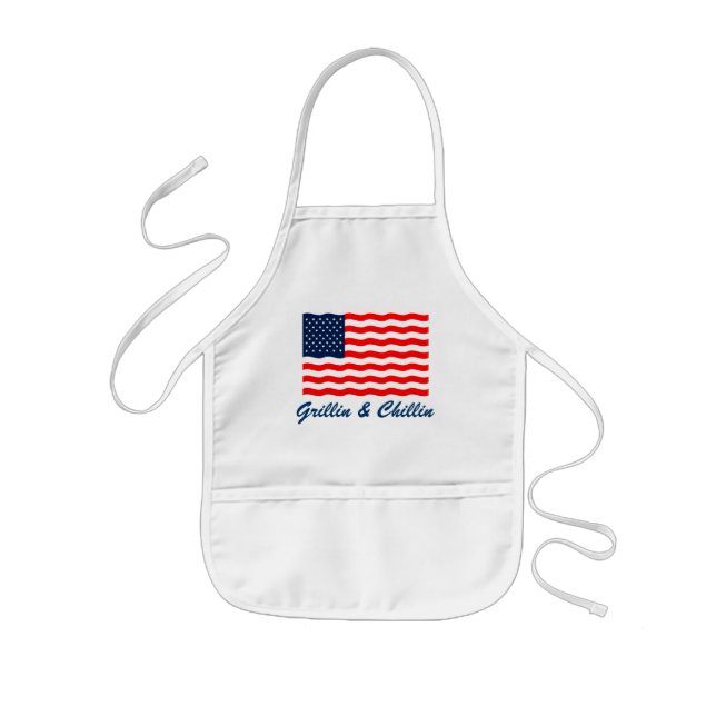 Flag Grillin & Chillin Kids Apron (Front)