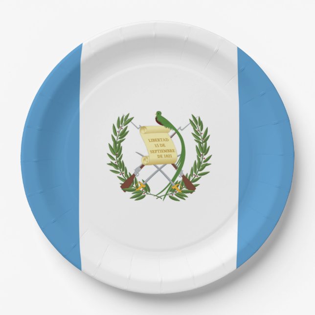 Flag: Guatemala Paper Plate (Front)