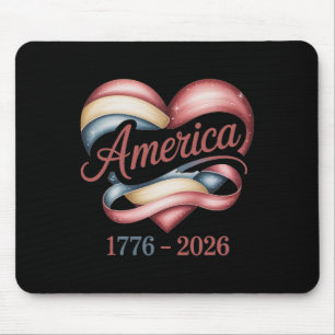 Flag Heart 1776 2026 July 4th 250th Birthday _3 Mouse Pad