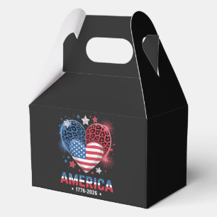 Flag Heart Leopard 1776 2026 July 4th Favor Box