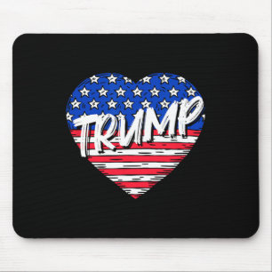 Flag Heart Love Trump Mouse Pad