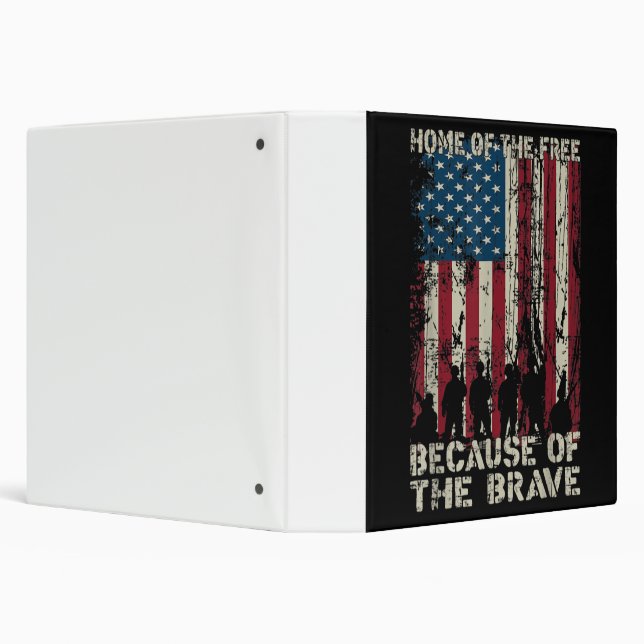 Flag Home Of The Free Because Of The Brave Veteran Binder (Background)