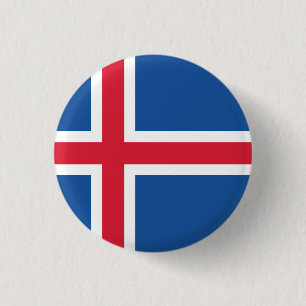 Flag Iceland 1 Inch Round Button