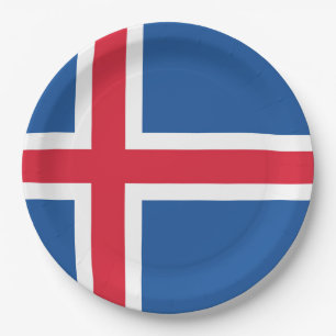 Flag Iceland Paper Plate