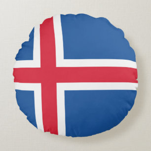Flag Iceland Round Pillow