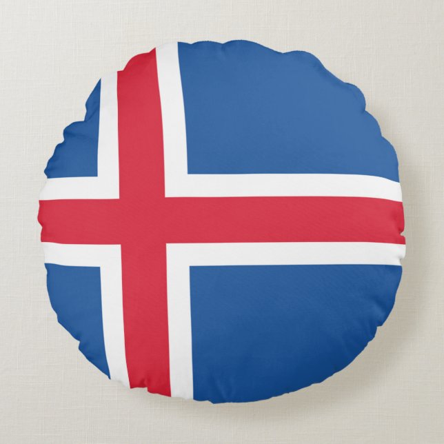 Flag Iceland Round Pillow (Front)