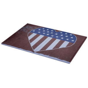 Flag in heart shape painted on barn after 9-11. cutting board
