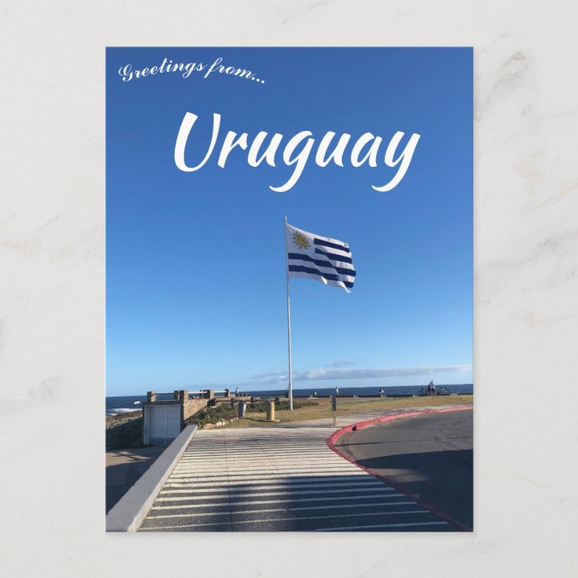 Flag in Maldonado Uruguay Postcard (Front)