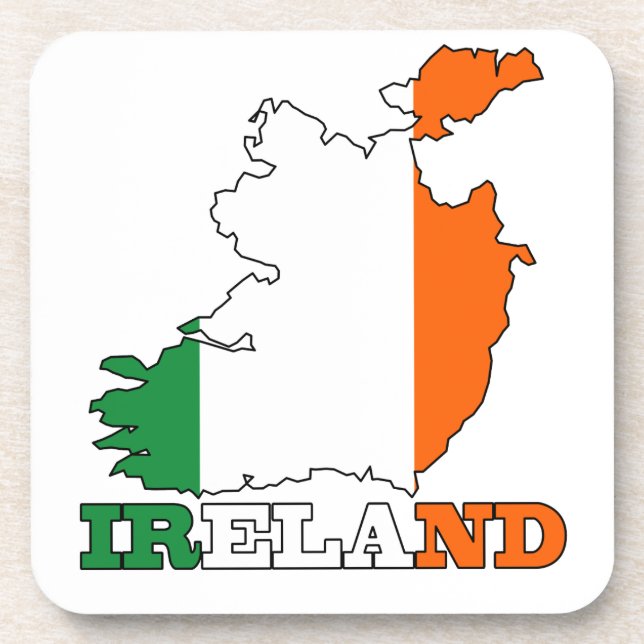 Flag in Map of Ireland Coaster (Front)