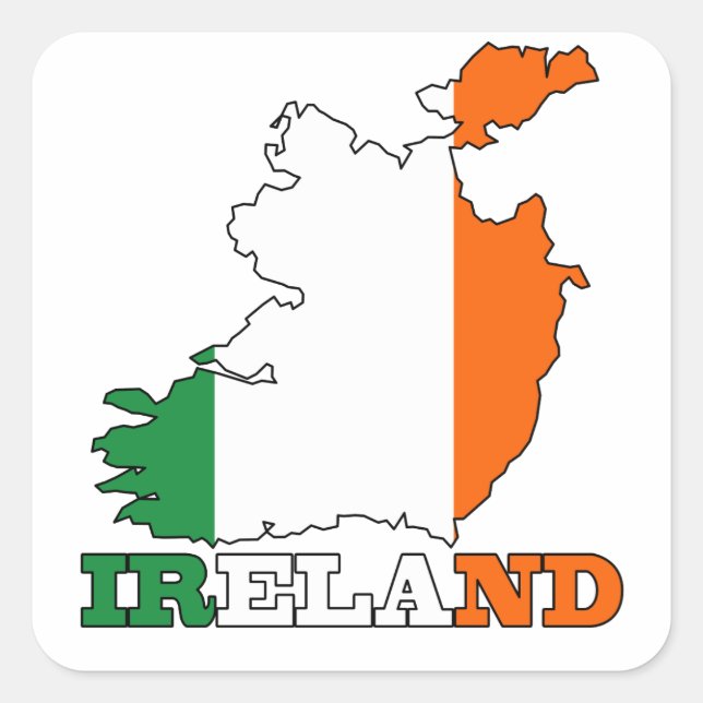 Flag in Map of Ireland Square Sticker (Front)