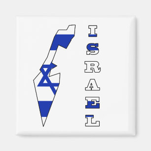 Flag in Map of Israel Magnet