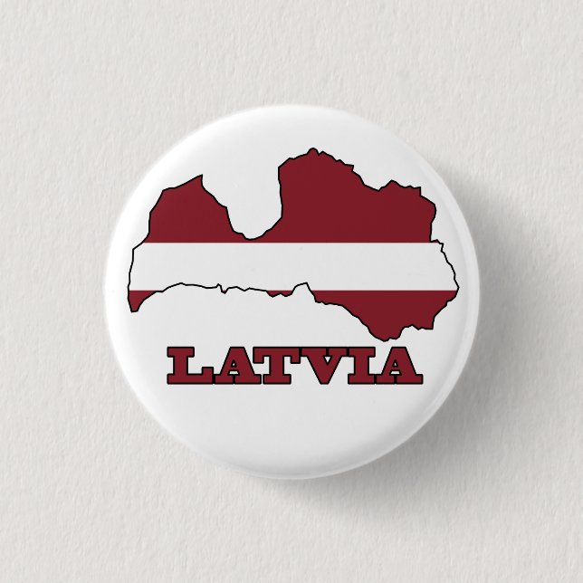 Flag in Map of Latvia 1 Inch Round Button (Front)