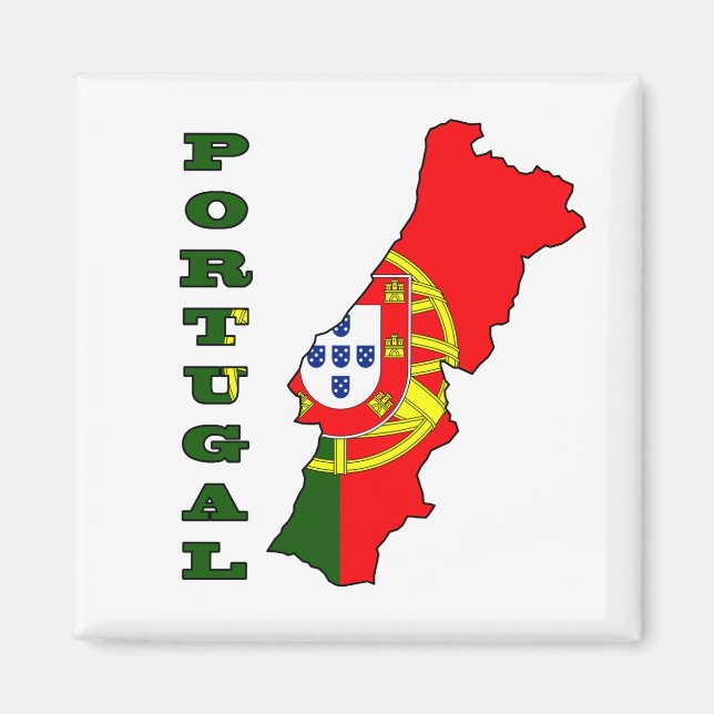 Flag in Map of Portugal Magnet (Front)