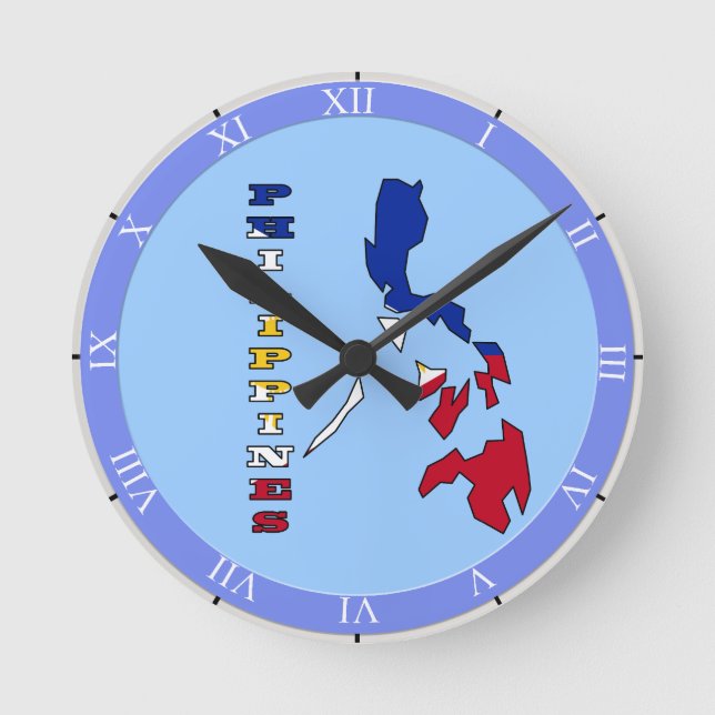 Flag in Map of the Philippines Round Clock (Front)