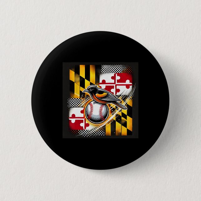 Flag-inspired Design With Oriole And Sell  2 Inch Round Button (Front)