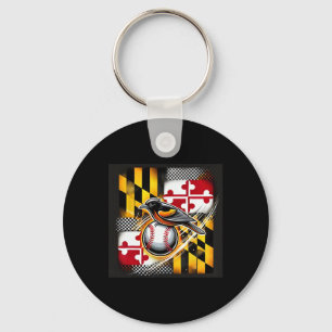 Flag-inspired Design With Oriole And Sell Keychain