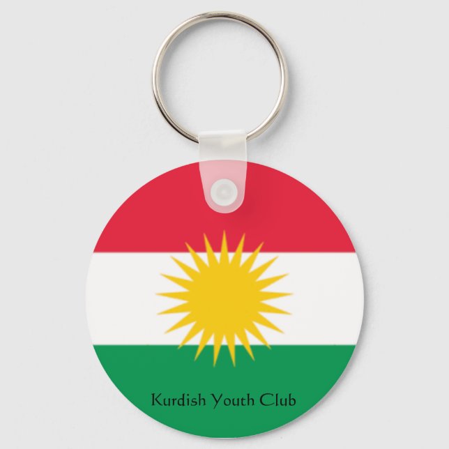 flag-kurdistan, Kurdish Youth Club Keychain (Front)