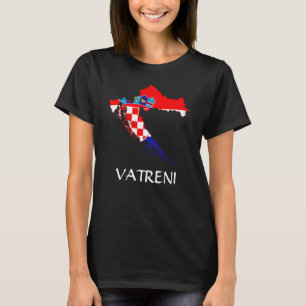 Flag Map of Croatia Vatreni T-Shirt