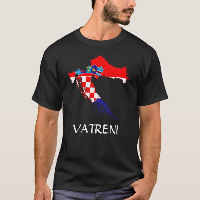 Flag Map of Croatia Vatreni T-Shirt (Front)