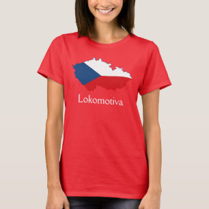 Flag Map of Czech Republic Lokomotiva T-Shirt 