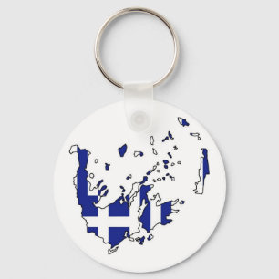 Flag Map of Greece Keychain