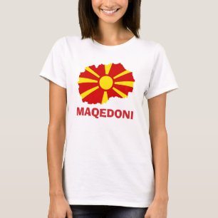 Flag Map of Macedonia Maqedoni T-Shirt
