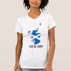 Flag Map of Scotland Tartan Army T-Shirt