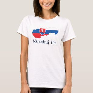 Flag Map of Slovakia Národný Tím T-Shirt