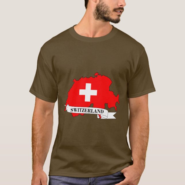  Flag map of Switzerland T-Shirt (Front)