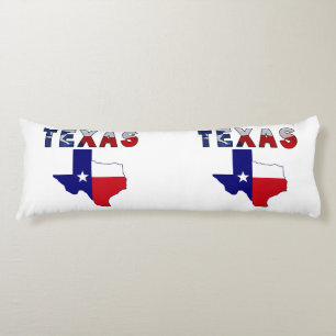 Flag Map With Texas Body Pillow