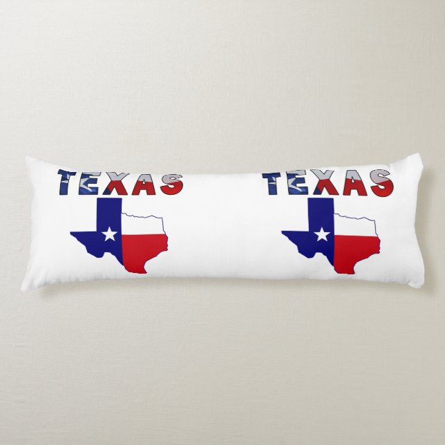 Flag Map With Texas Body Pillow (Front)