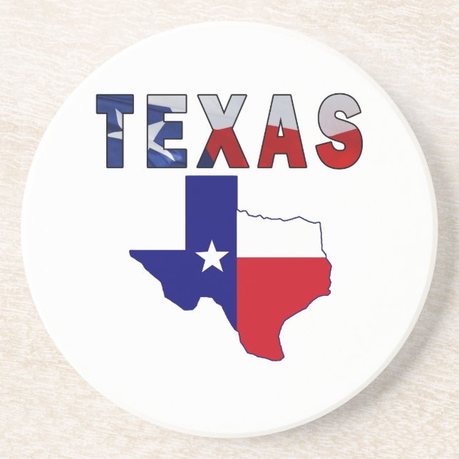 Flag Map With Texas Coaster (Front)