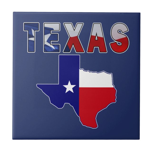 Flag Map With Texas Tile (Front)