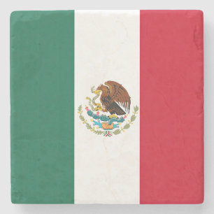 Flag Mexico Tricolor Stone Coaster