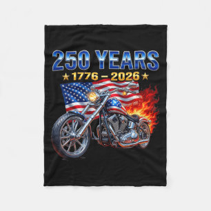 Flag Motorcycle Biker 250 Years Aamerican Fleece Blanket