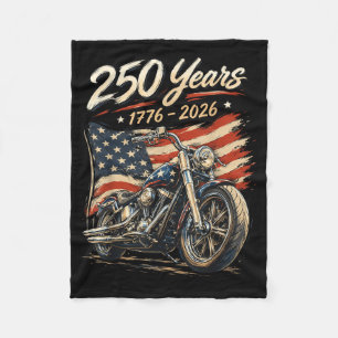 Flag Motorcycle Biker 250 Years Aamerican Fleece Blanket
