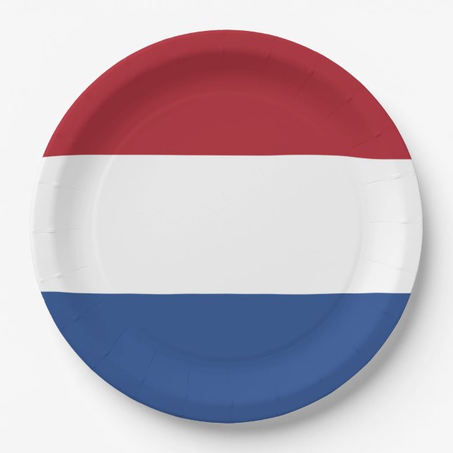 Flag Netherlands Tricolor Paper Plate (Front)