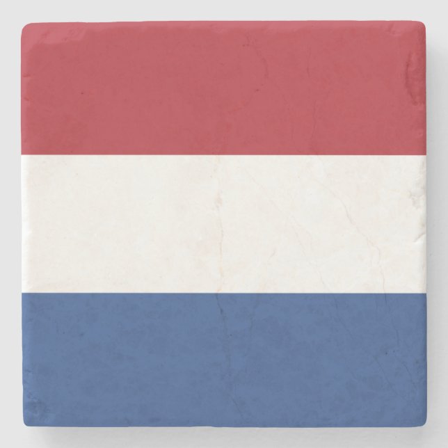Flag Netherlands Tricolor Stone Coaster (Front)