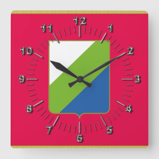 Flag of Abruzzo (Italy)   Square Wall Clock