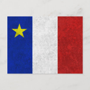 Flag of Acadia Distressed Grunge Postcard
