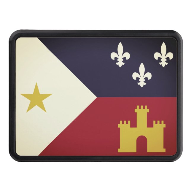 Flag of Acadia, Louisiana Trailer Hitch Cover (Front)